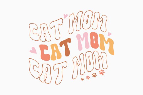 Cat Mom Retro Cat Quote SVG